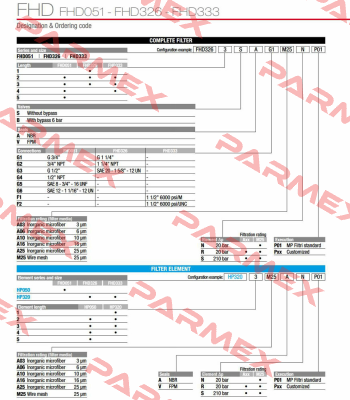 FHD-051-3-B-A-G1-M25-N-P01 MP Filtri