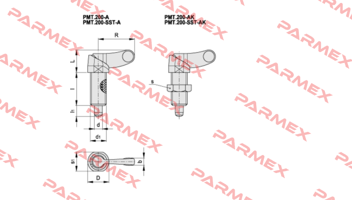 P/N: 51722 Type: PMT.200-6-M12x1.5-AK same as GN 672-6-M12X1,5-AK-ST  Elesa Ganter