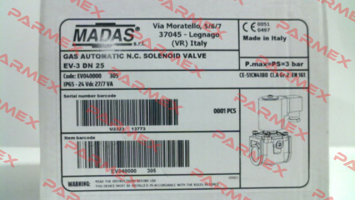 EV-3, DN25 (EV040000 305) Madas