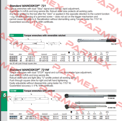 P/N: 50200081 Type: 721NF/80  Stahlwille